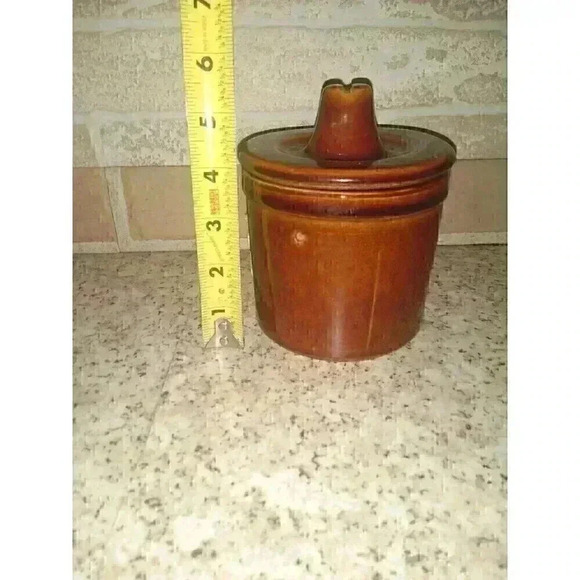 Vintage Brown Sargento Sharp Cheddar Cheese Bail 12oz With Lid Farmhouse Cottage - Picture 7 of 7